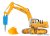 LIEBHERR 974 with demolition chisel and protective cage.
