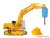 LIEBHERR 974 with demolition chisel and protective cage.