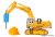 LIEBHERR 974 with demolition chisel and protective cage.