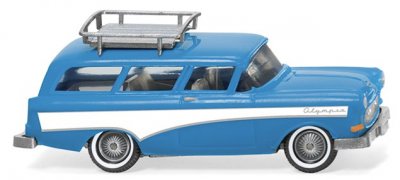 Opel Caravan '57. Ljusblå/vit