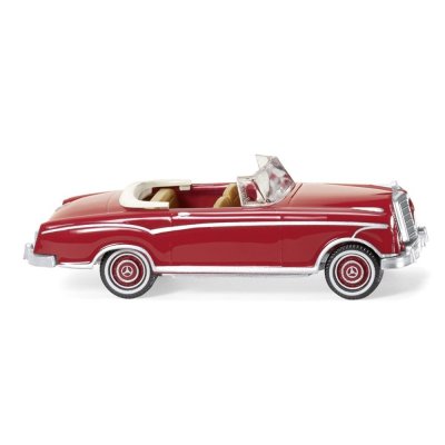 MB 220 S Cabriolet. Rubinröd.