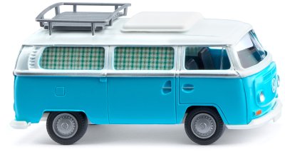 VW T2 Campingbuss. Isblå/Vit.