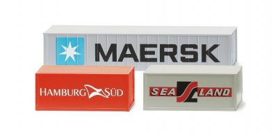 containers 1x 40', 2x 20' N-skala