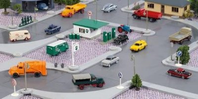 Byggsats, vägar. Korsning.