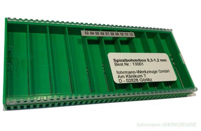 Twist drill set with 10 HSS drills