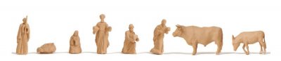 Julkrubba med figurer.