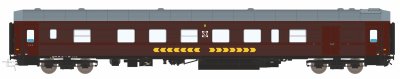 Sittvagn B4R 5464 SJ Brun.