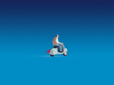 Moped med belysning.