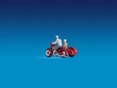 Motorcykel med belysning.