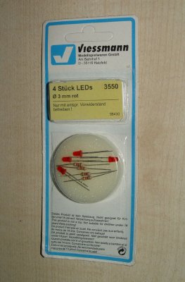 LED Röd Ø 3 mm. 4-p.