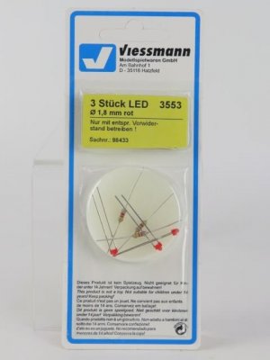LED Röd Ø 1,8 mm. 3-p.