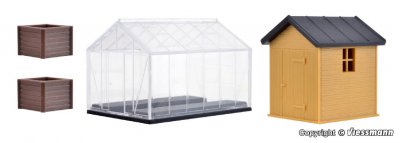 Set med Växthus, Trädgårdsskjul & Blomlådor.