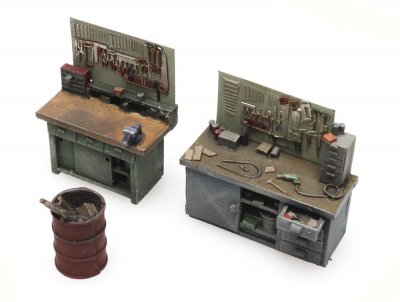 Set med arbetsbänkar