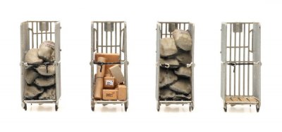 Rullvagnar för posttjänst. 4 st.