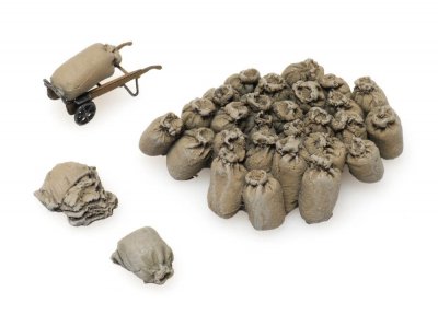 Jutesäckar & kärra.