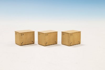 3 små neutrala Trälådor.