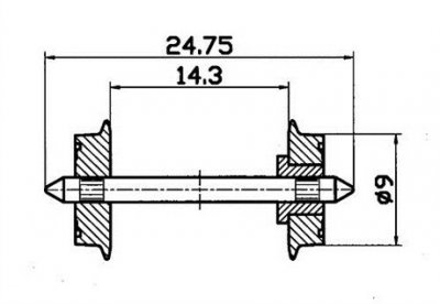 Hjulaxel Ac. 2 st/fp.