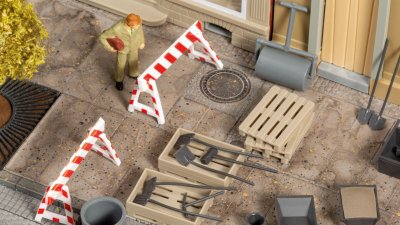 Byggarbetsplats-set.