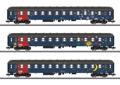 Set med 3 Personvagnar. DSB.