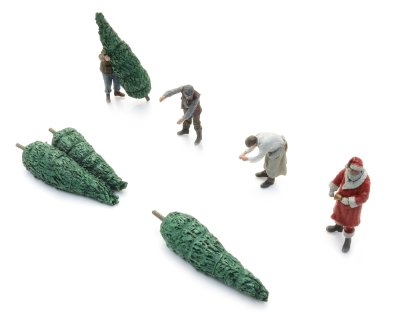 Tomten lastar julgranar.