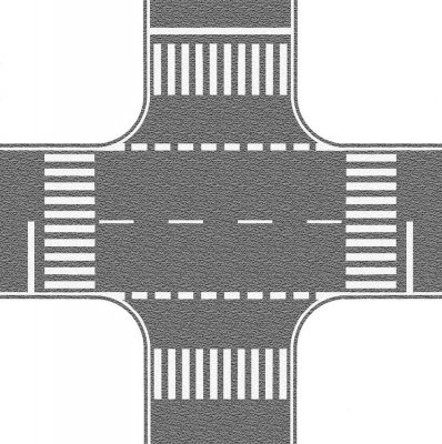 4-vägskorsning Grå