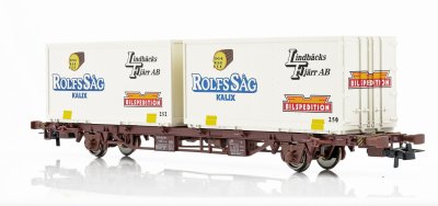 Containervagn "Rolf Såg / Bilspedition / Lindbäcks Fjärr AB"