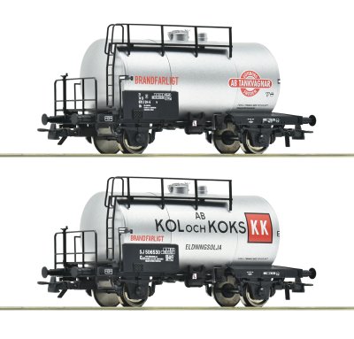 2 Tankvagnar. SJ. "Kol & Koks".