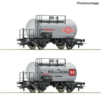 2 Tankvagnar. SJ. "Kol & Koks".