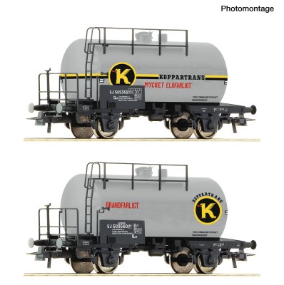2-delat set med Tankvagnar SJ "Koppartrans".