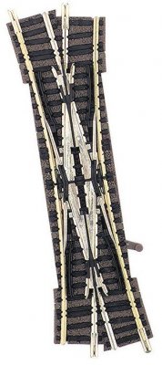 Kryssväxel, manuell, längd 111 mm, 15°, vänster. N-skala