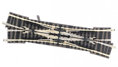 Kryssväxel, manuell, längd 111 mm. 15°, höger. Skala: N