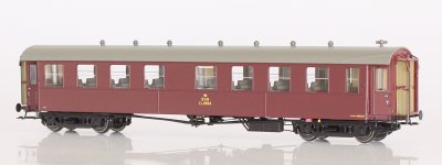 Personvagn DSB CO 2653, med træ bogier, ca 1958-67