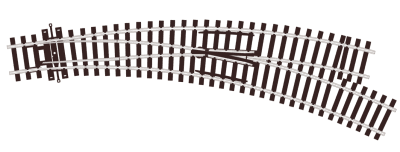 Curved Turnout, Small Radius, Right Hand. Code 100.